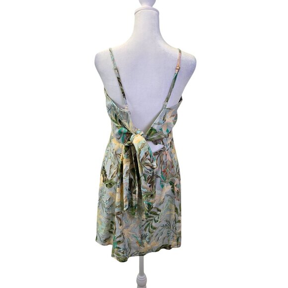 NWT Show Me Your MuMu Floral Lauren Tie Mini Dress Size Large - Picture 2 of 10